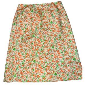 Vintage retro Lilly Pulitzer The Lilly floral skirt Yellow, orange white women 8